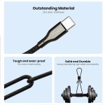 Vyvylabs Hardcore Series Fast Charging Cable Type-C to Type-C 100W Dark Gray VCHCC10-DGY